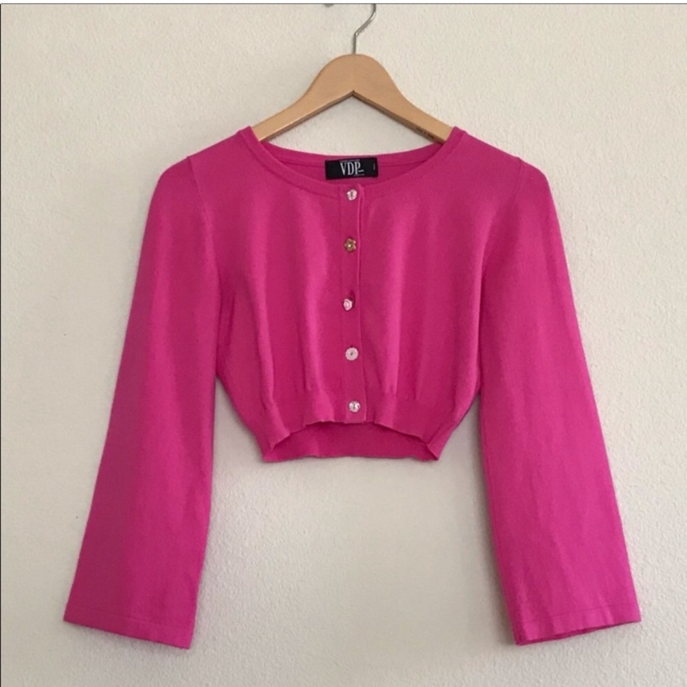 NWOT VDP vintage Pink cardigan sweater